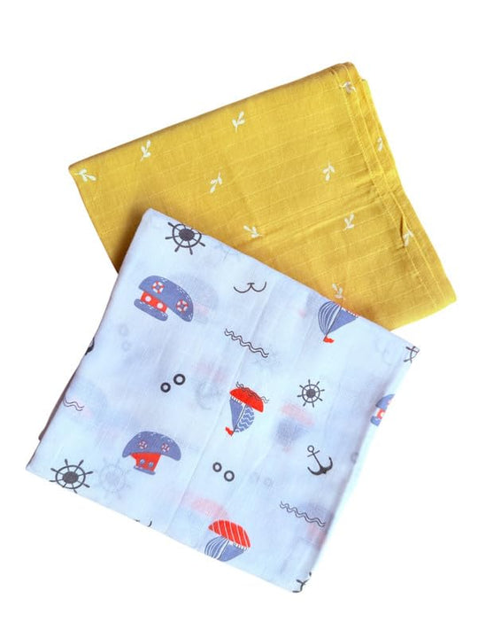 Quick-Dry Muslin Baby Towel ( Pack of 2 )