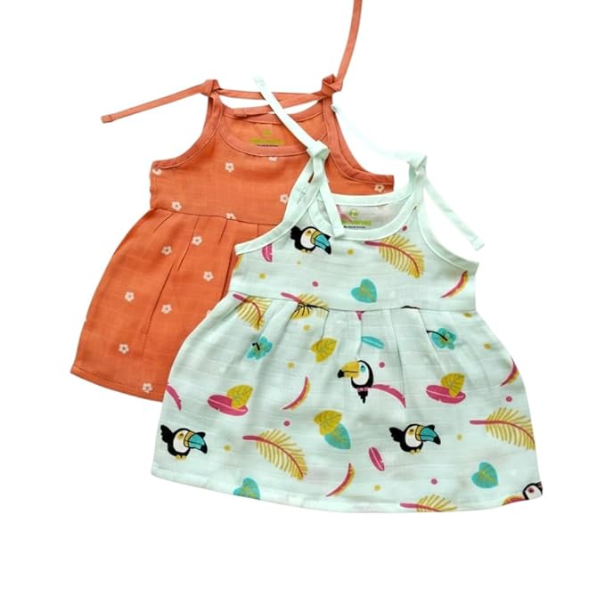 Dyed Print Knot Style Baby Girls Frock PO2