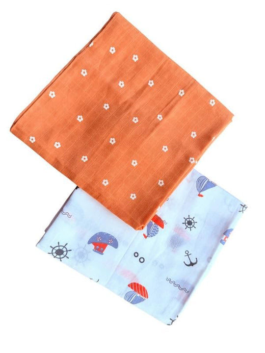 100% Muslin Cotton Baby Bath Towel ( pack of 1 )