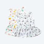 Baby Girl Muslin Cotton Knot Frock ( Pack of 3 )
