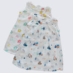 Baby Girl Cotton Muslin Frock - Cute Print ( Pack of 2 )