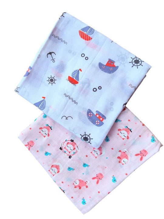 Quick-Dry Muslin Baby Towel ( Pack of 2 )