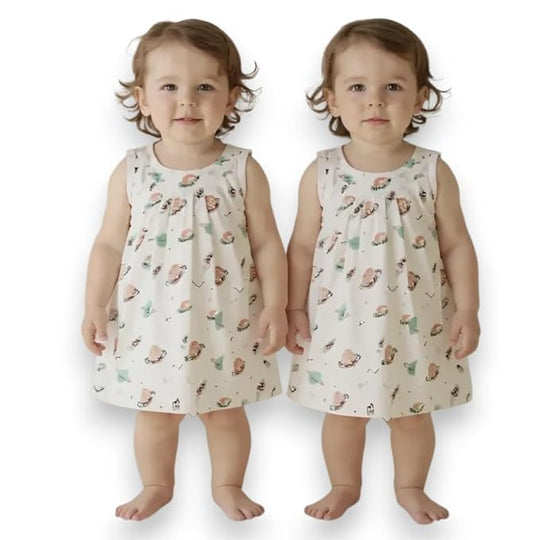 Baby Girl Cotton Muslin Frock - Cute Print ( Pack of 1 )