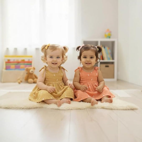 Baby Girl Muslin Cotton Knot Frock ( Pack of 2 )