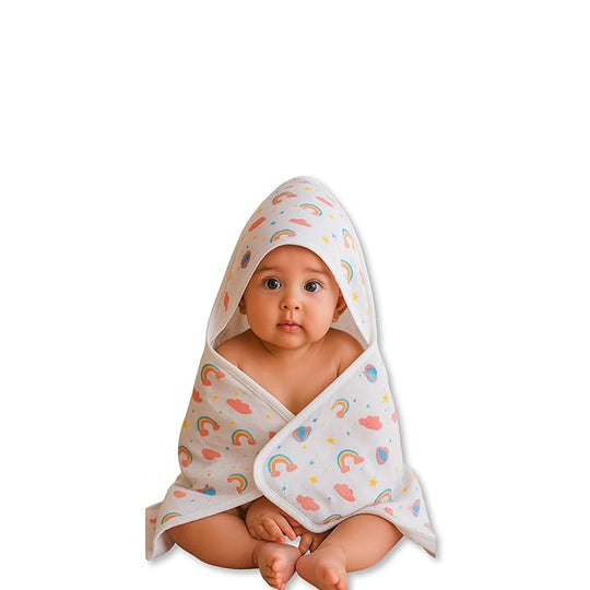 Muslin Cotton Hooded Baby Bath Towel ( Pack of 1 )