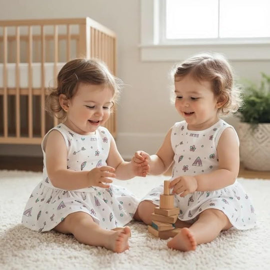 Baby Girl Muslin Cotton Knot Frock ( Pack of 3 )
