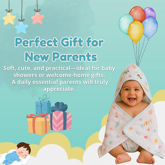 Baby Hooded Muslin Towel ( pack of 1 )