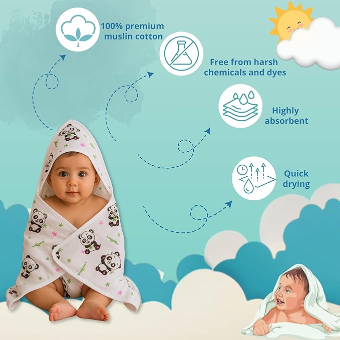 Baby Hooded Muslin Towel PO1