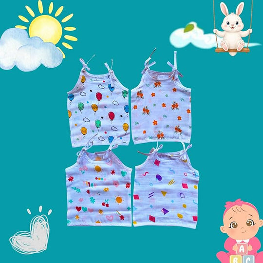 100% Muslin Cotton Knot Jhabla Vest -Knot Jhabla ( Pack of  4 )