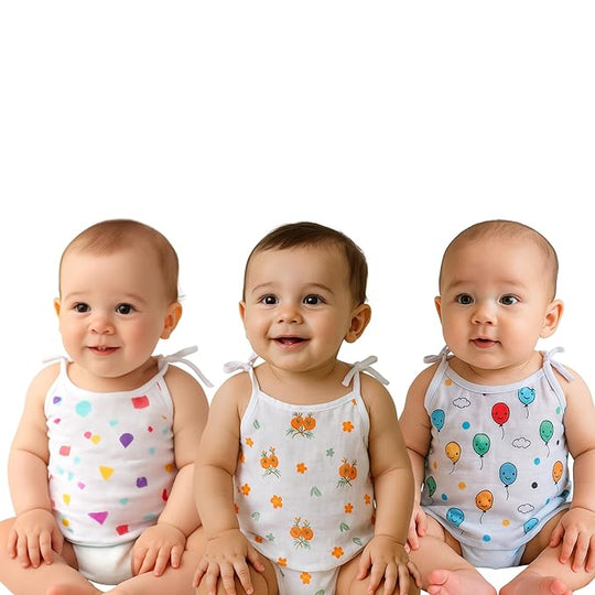 100% Muslin Cotton Knot Jhabla Vest -Knot Jhabla ( Pack of  3)