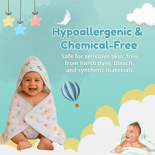 Baby Hooded Muslin Towel ( pack of 1 )
