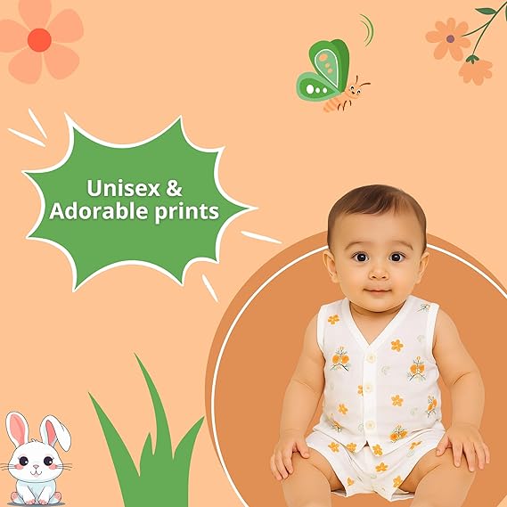 BUNNY&TORTOISE Kids Printed Co-ord Set Shorts & Matching T-Shirt | Muslin Cotton | Comfortable Summer Clothing for Boys & Girls