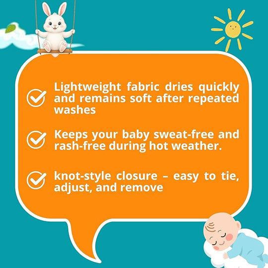 100% Muslin Cotton Knot Jhabla Vest -Knot Jhabla ( Pack of  4 )