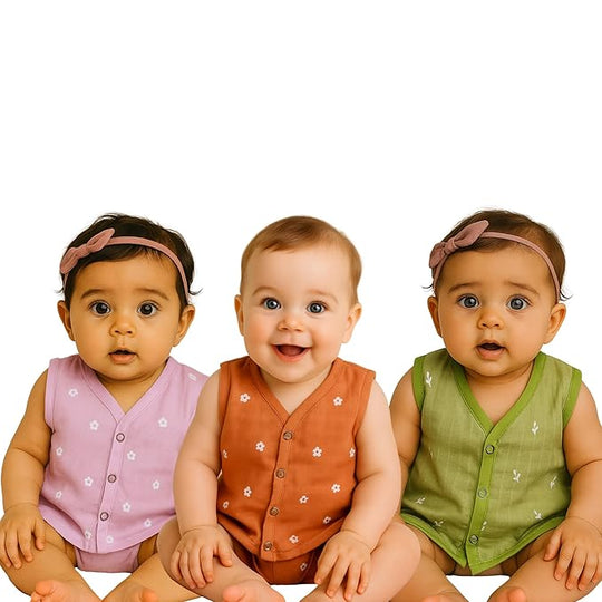 Button Jhabla White & Dyed print mix (Pack -2)