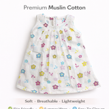 Baby Girl Muslin Frock with Soft Back Zip