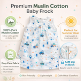 Baby Girl Muslin Frock with Soft Back Zip