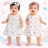Baby Girl Muslin Frock with Soft Back Zip