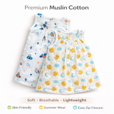 Baby Girl Muslin Frock with Soft Back Zip
