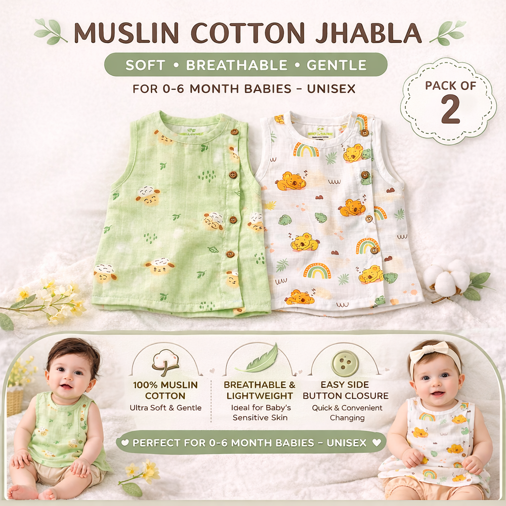 Unisex Muslin Cotton Dyed Jhablas