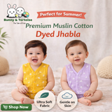Muslin Cotton Dyed Baby Jhabla