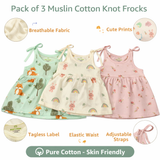 Baby Girl Muslin Cotton Knot Frock