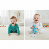 Organic Cotton Unisex Footed Baby Romper- Pack of 2 (Assorted Print)