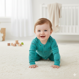 Organic Cotton Unisex Footed Baby Romper (Color - Blue)