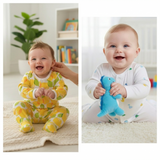 Organic Cotton Unisex Footed Baby Romper- Pack of 2 (Assorted Print)