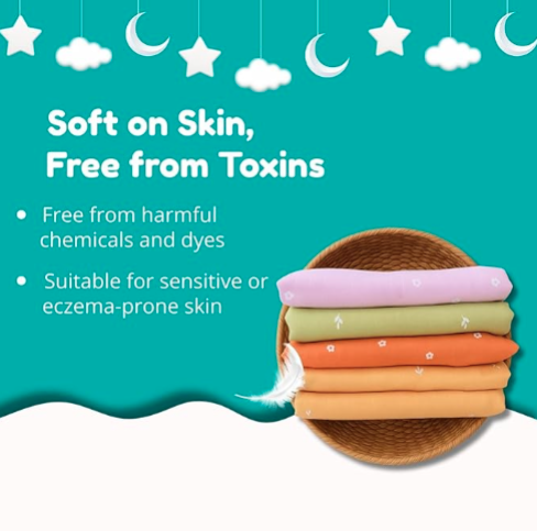 100% Muslin Cotton Baby Bath Towel ( pack of 2 )
