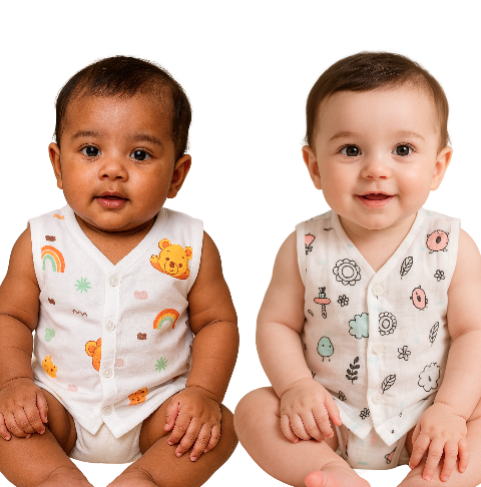 Summer Wear Muslin Jhabla ( Pack of 2 )