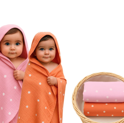 2-Layer Muslin Cotton Baby Bath Towel PO2