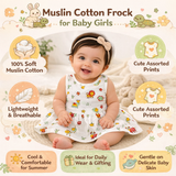 Muslin Cotton Button Frock for Baby Girls