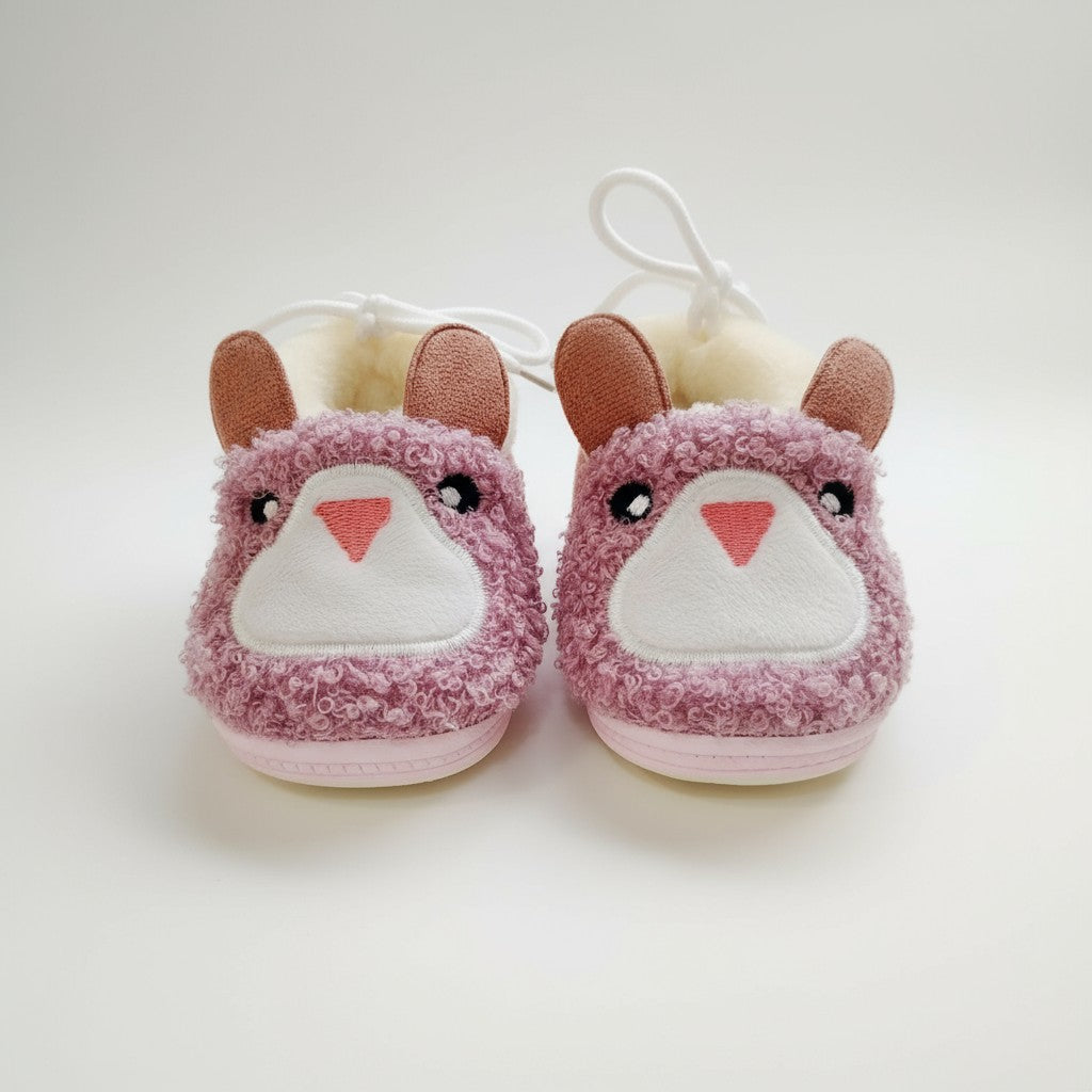 Pink Lamb Baby Booties
