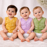 Muslin Cotton Dyed Baby Jhabla