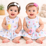 Muslin Cotton Button Frock for Baby Girls