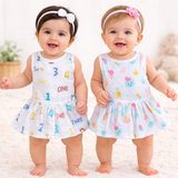 Muslin Cotton Button Frock for Baby Girls