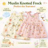 Baby Girl Muslin Cotton Knot Frock