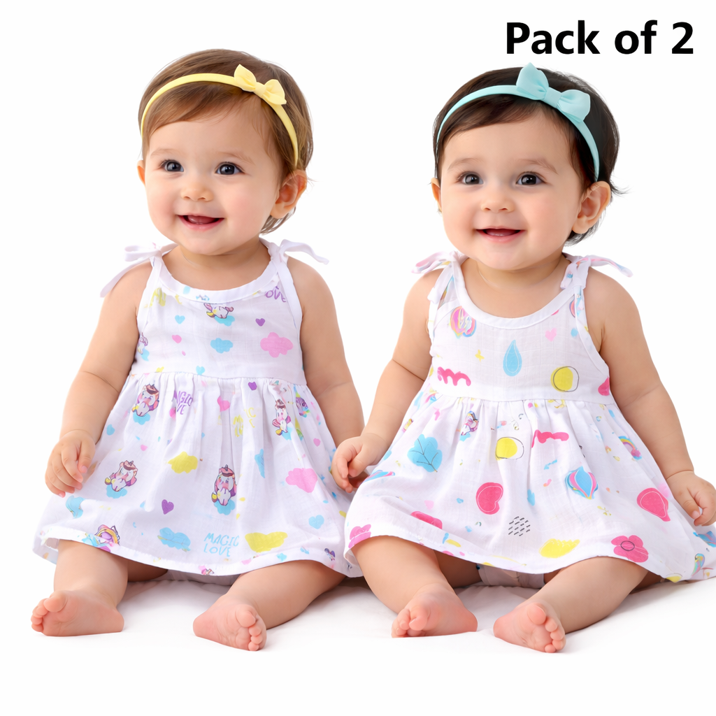 Muslin Cotton Baby Girl Knot Frock