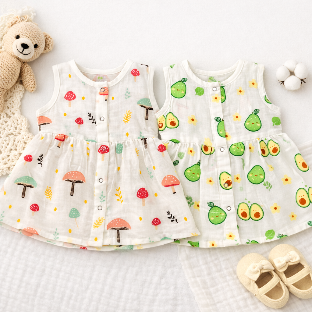 Muslin Cotton Frock for Baby Girls