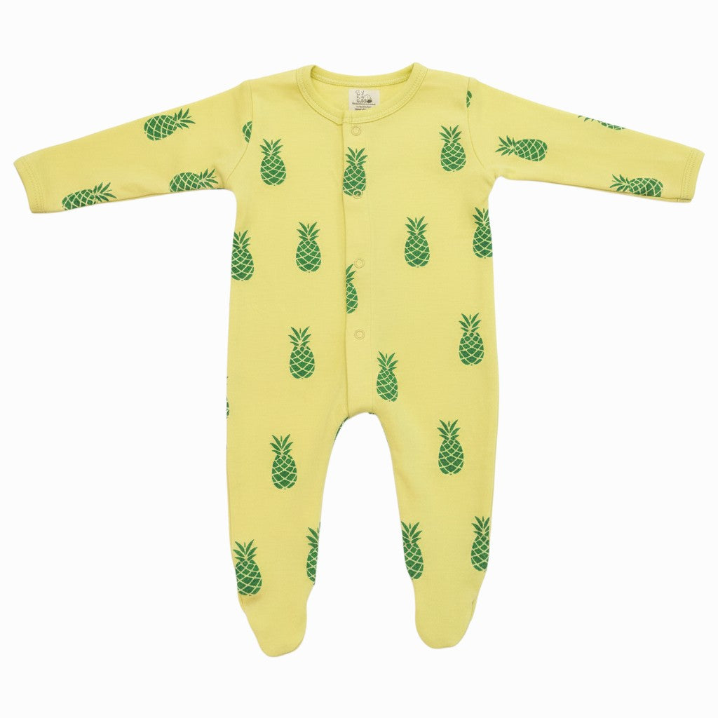 Organic Cotton Unisex Footed Baby Romper (Color - Yellow)