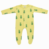 Organic Cotton Unisex Footed Baby Romper- Pack of 2 (Dinosaur & Pineapple)