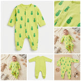 Organic Cotton Unisex Footed Baby Romper (Color - Yellow)