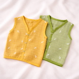 Muslin Cotton Dyed Baby Jhabla