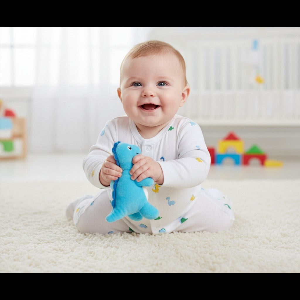 Organic Cotton Unisex Footed Baby Romper- Pack of 2 (Dinosaur & Pineapple)